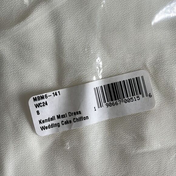 Show Me Your Mumu Kendall Maxi Dress Wedding cake Chiffon White NWT Small - Picture 7 of 8